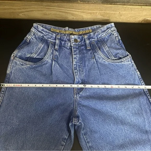 VTG LIMITED JEANS High-Rise Blue Denim Mom Pleated Jeans Size 10 Tapered Leg Y2K - Picture 11 of 12